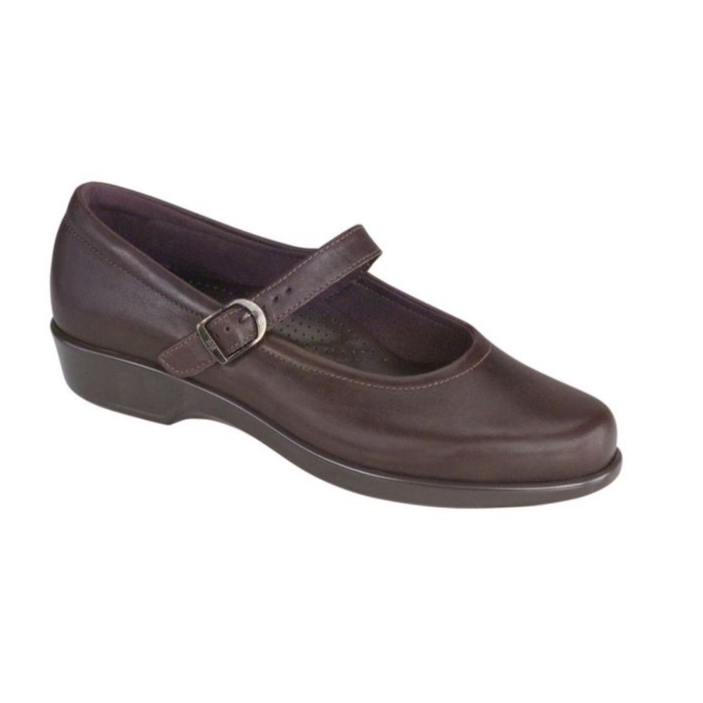 SAS Vintage Y2K Classic Mary Jane Brown Leather Comfort Flats Women's Size 7.5